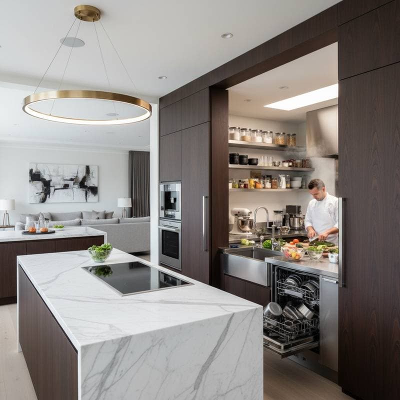 Featured image for Scullery Kitchens Solve the Open-Plan Mess Problem