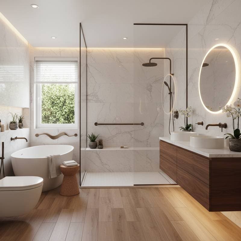 Featured image for Aging-in-Place Bathrooms That Look Like Luxury Spas