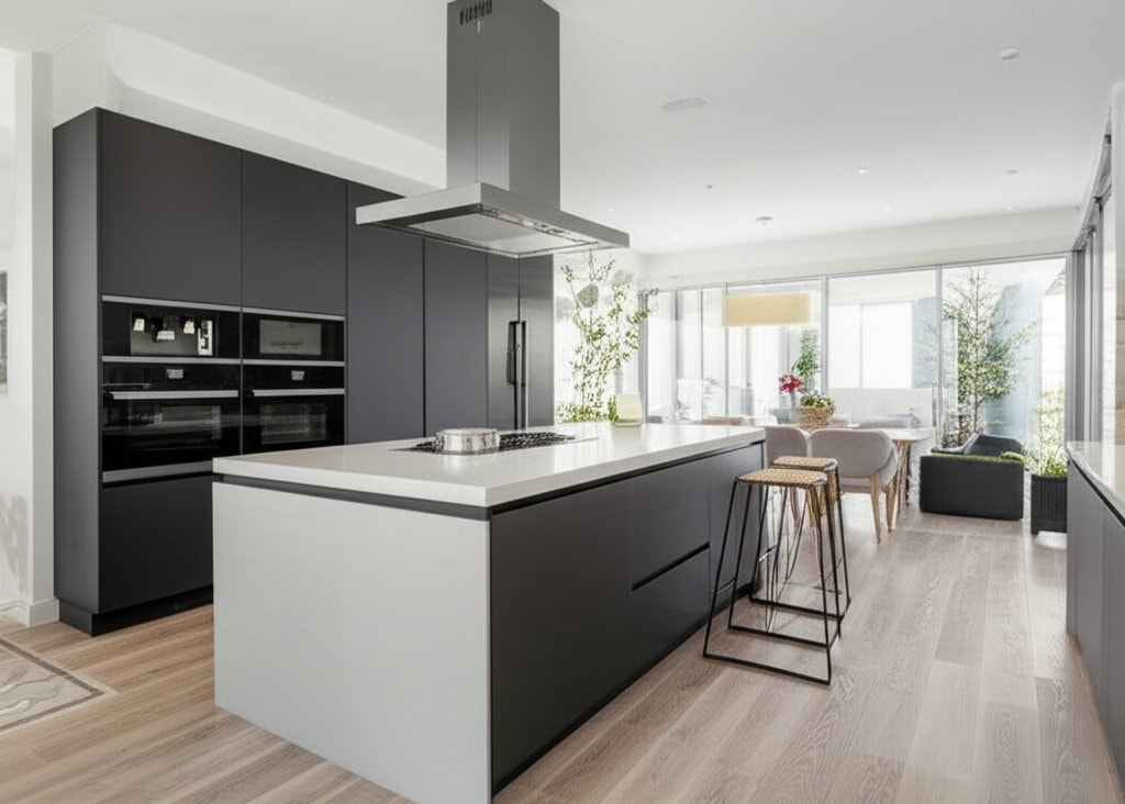 Featured image for Smart Islands Lead Multi-Functional Kitchen Trends 2025