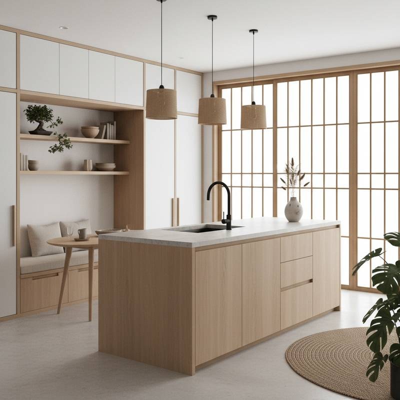 Featured image for Japandi Kitchens: Minimalist Trend Dominating 2025