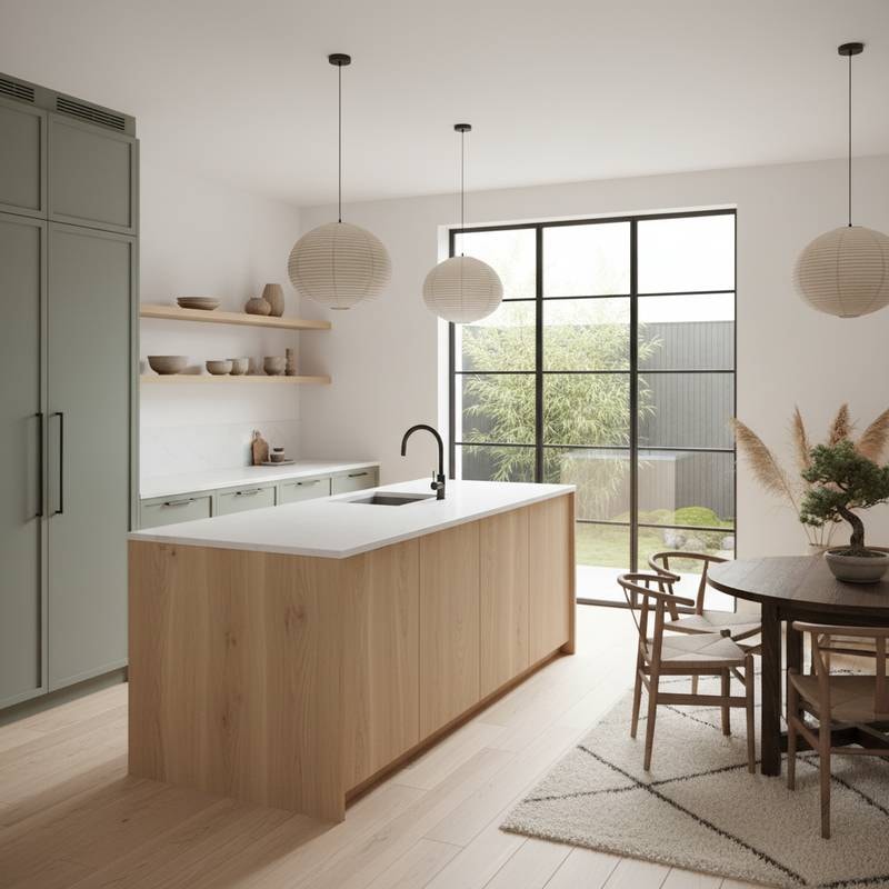 Featured image for Japandi Kitchens Balance Japanese and Scandi Design