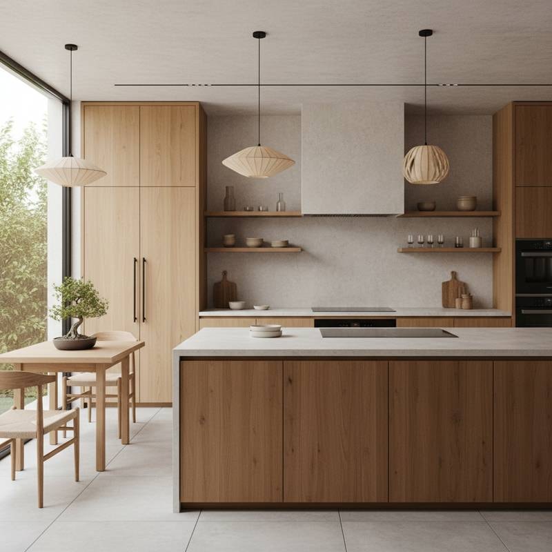 Featured image for Why Japandi Kitchens Beat All-White in 2025