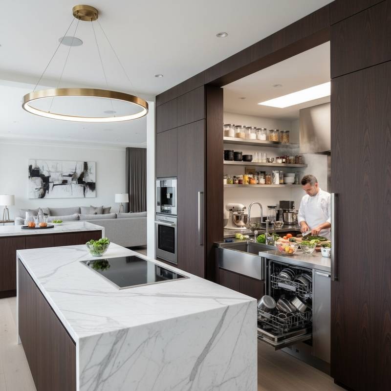 Featured image for Scullery Kitchens Solve the Open-Plan Mess Problem