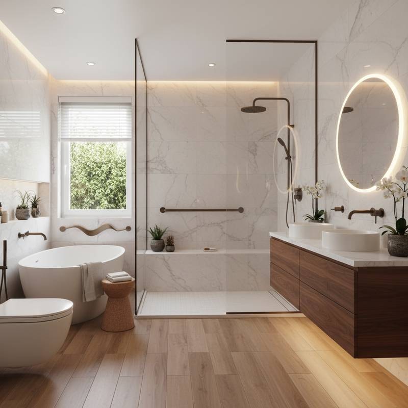 Featured image for Aging-in-Place Bathrooms That Look Like Luxury Spas