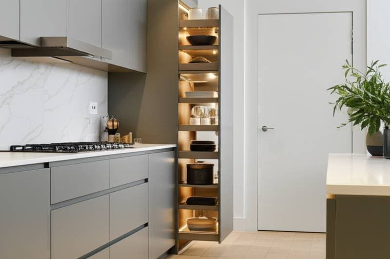 Featured image for Pull-Out Pantries Bring Functional Silence to Kitchens