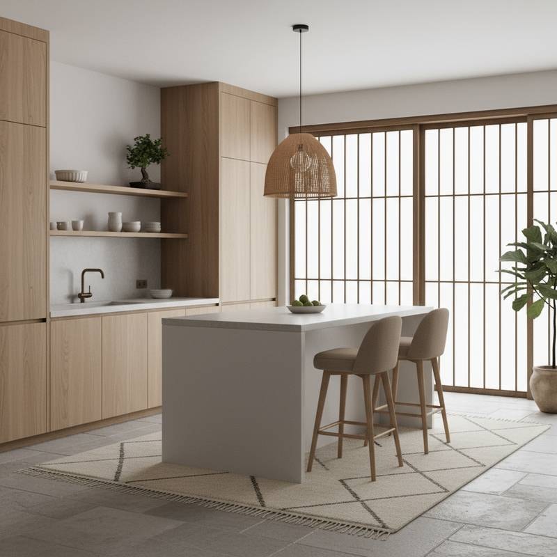 Featured image for Japandi Kitchens Blend Japanese Calm With Scandinavian Warmth
