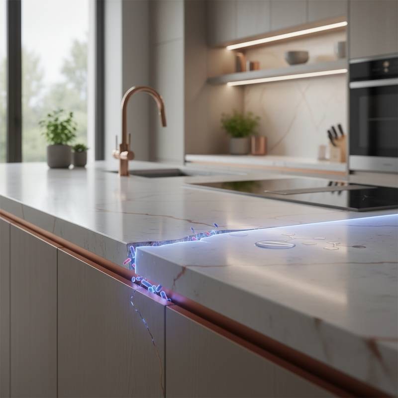 Featured image for Bacteria Thrive in Countertop Cracks Without Protection